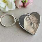 Personalised Special Date Key Ring - Engraved Stainless Steel Heart Shaped Keychain