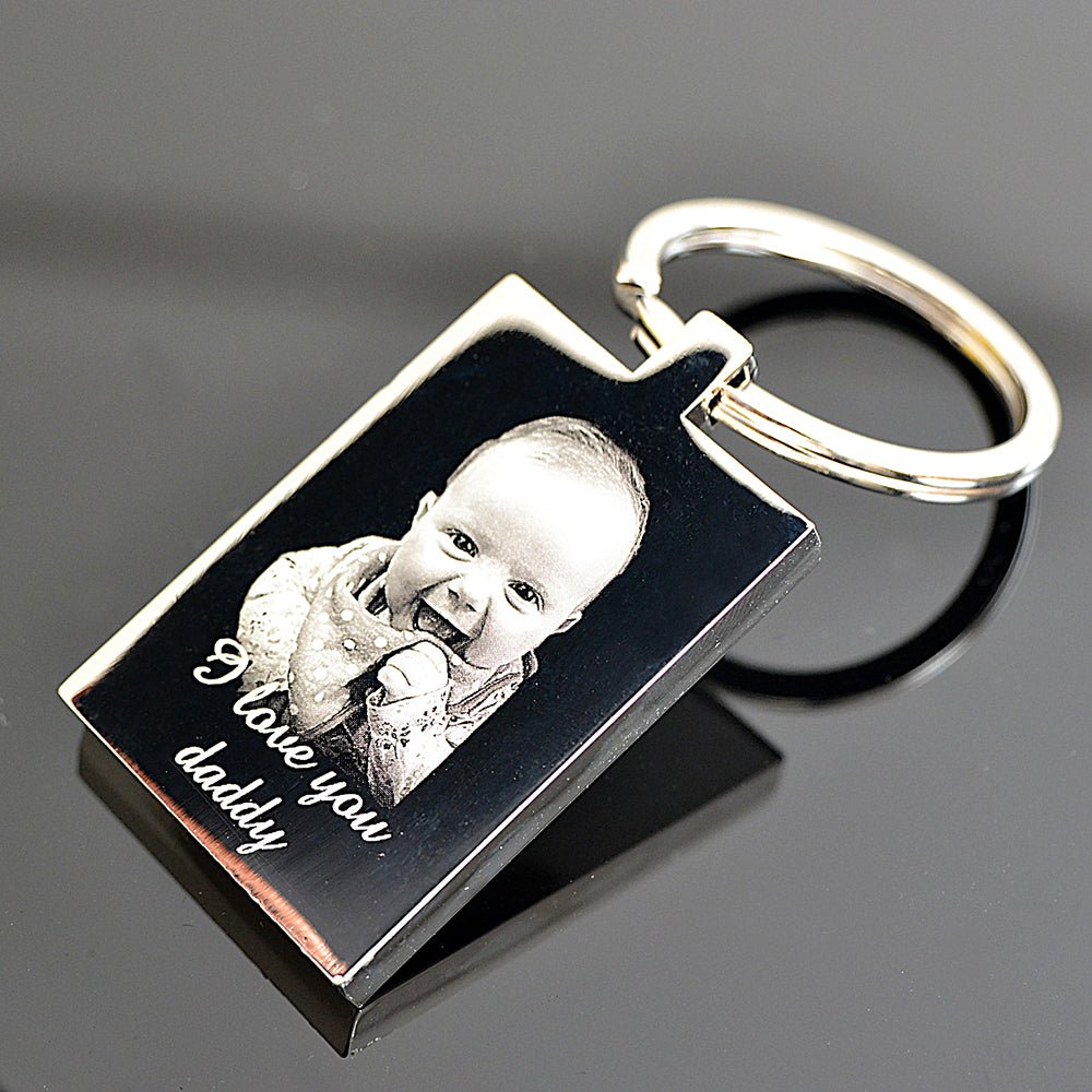 Engraved Keyring Stainless Steel – Custom Photo Text Engraving Unique Gift Keychain