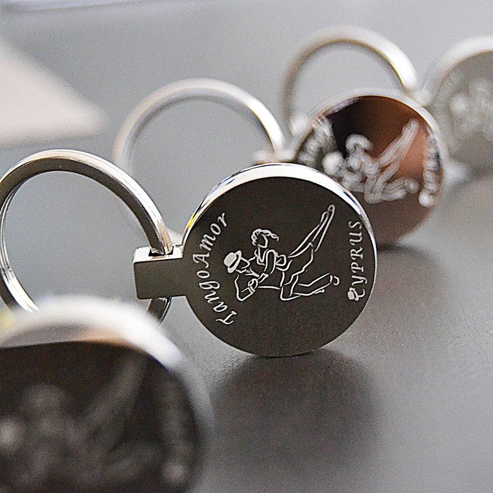 Engraved Stainless Steel Keyring – Custom Photo Keepsake With Double Sided Engraving