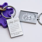 Personalised Calendar Keychain – Engraved Stainless Steel Special Date Keepsake Gift