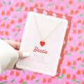 Bestie Enamel Heart Necklace Greeting Card