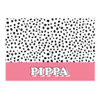 Personalised spotty blue/pink pet placemat - Lola’s gift shop <3Personalised spotty blue/pink pet placematLola’s gift shop <3
